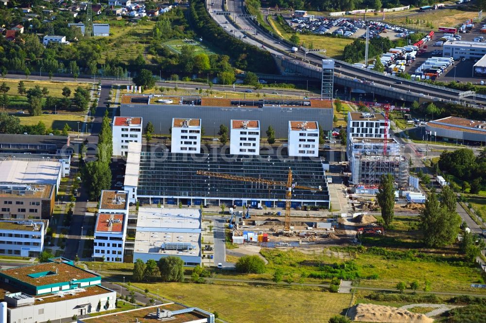 Aerial photograph Berlin - Construction site to build a new multi-family residential complex Hermann-Dorner-Allee in the district Adlershof in Berlin, Germany