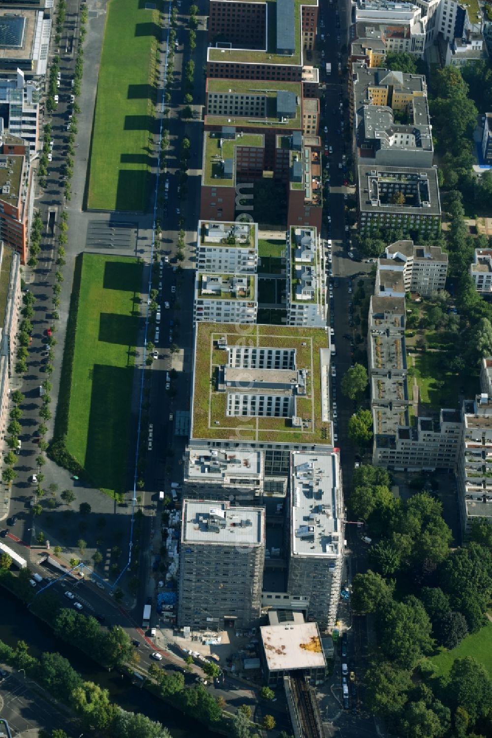 Berlin from above - Construction site to build a new multi-family residential complex HIGH PARK der Zabel Property AG and gsp Staedtebau GmbH in Berlin