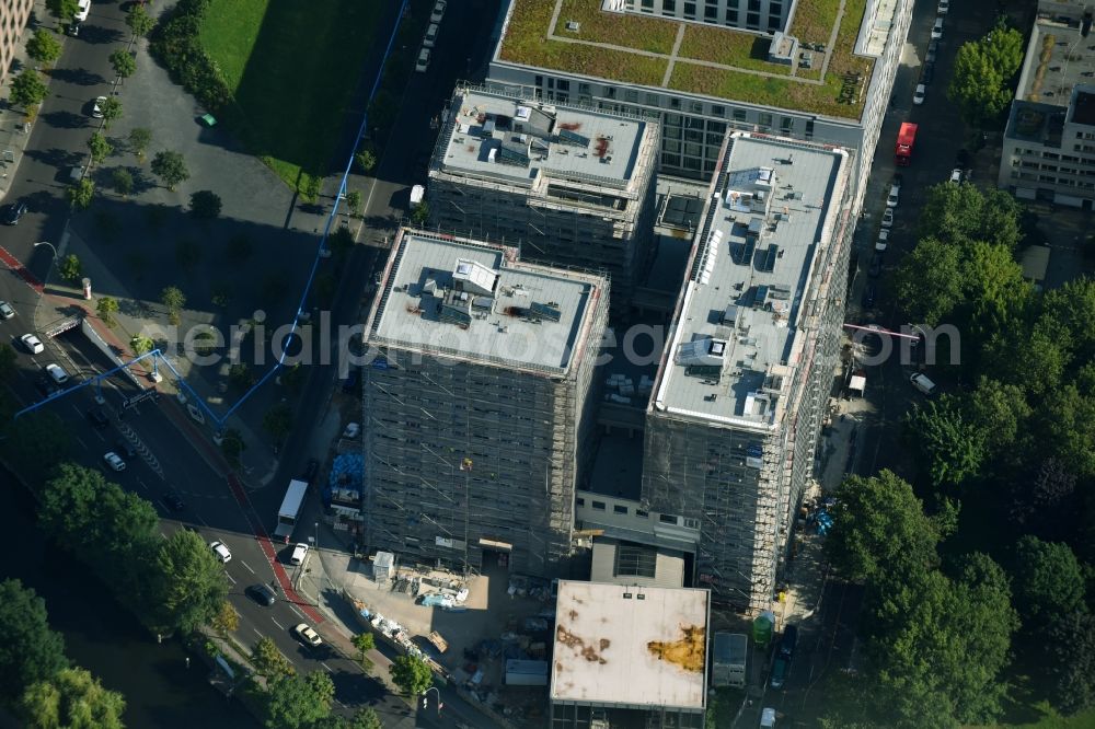 Aerial image Berlin - Construction site to build a new multi-family residential complex HIGH PARK der Zabel Property AG and gsp Staedtebau GmbH in Berlin