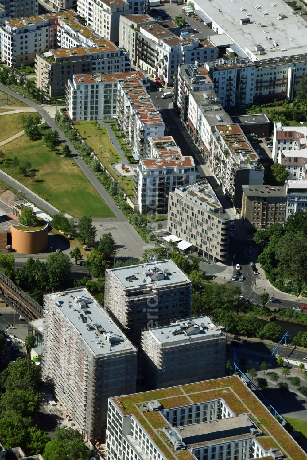 Berlin from above - Construction site to build a new multi-family residential complex HIGH PARK der Zabel Property AG and gsp Staedtebau GmbH in Berlin