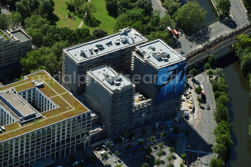 Aerial image Berlin - Construction site to build a new multi-family residential complex HIGH PARK der Zabel Property AG and gsp Staedtebau GmbH in Berlin