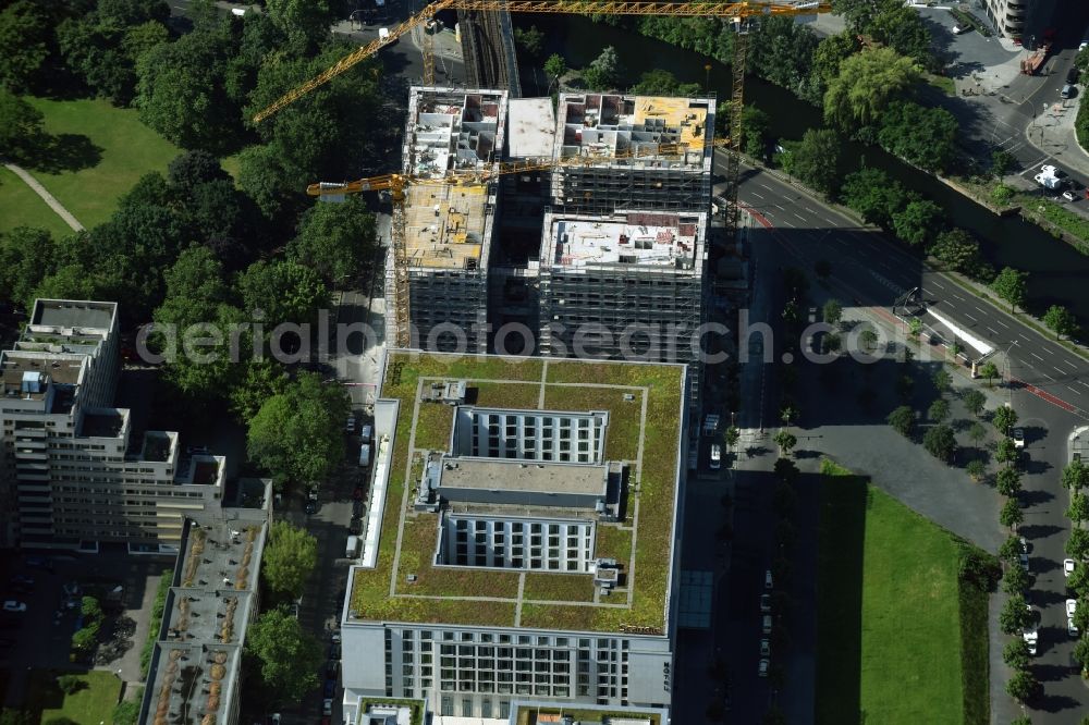 Berlin from above - Construction site to build a new multi-family residential complex HIGH PARK der Zabel Property AG and gsp Staedtebau GmbH in Berlin