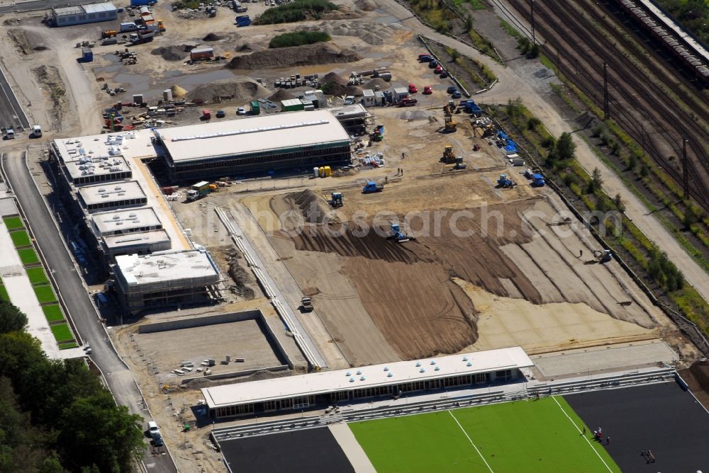 Aerial image München - Construction site to build a new multi-family residential complex Am Hirschgarten in the district Neuhausen-Nymphenburg in Munich in the state Bavaria, Germany