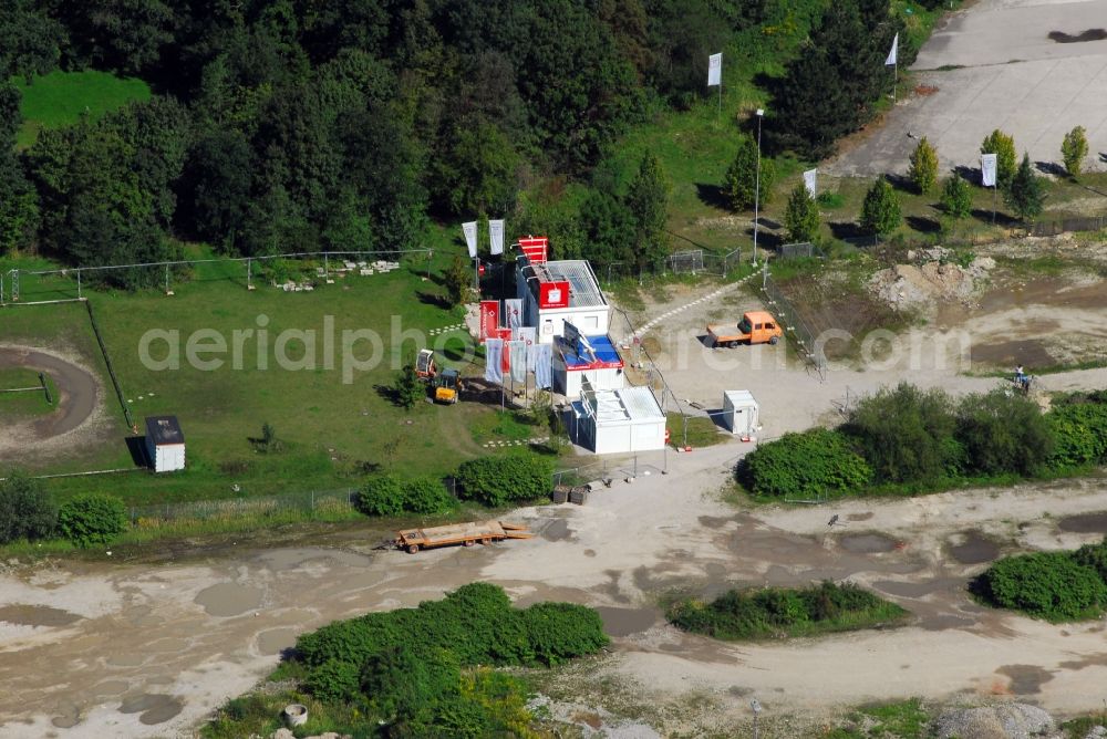 Aerial photograph München - Construction site to build a new multi-family residential complex Am Hirschgarten in the district Neuhausen-Nymphenburg in Munich in the state Bavaria, Germany