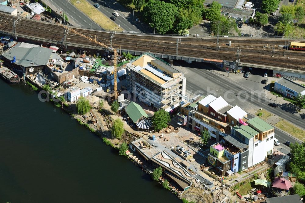 Aerial photograph Berlin - Construction site to build a new multi-family residential complex on Holzmarktstrasse in Berlin, Germany