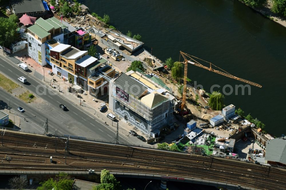 Aerial image Berlin - Construction site to build a new multi-family residential complex on Holzmarktstrasse in Berlin, Germany