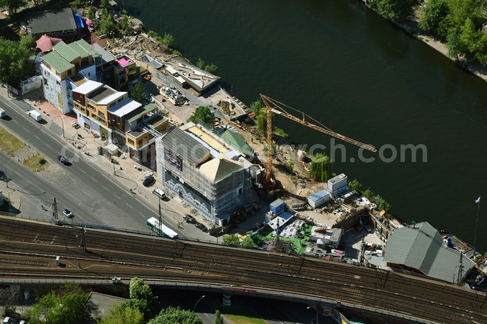 Aerial photograph Berlin - Construction site to build a new multi-family residential complex on Holzmarktstrasse in Berlin, Germany