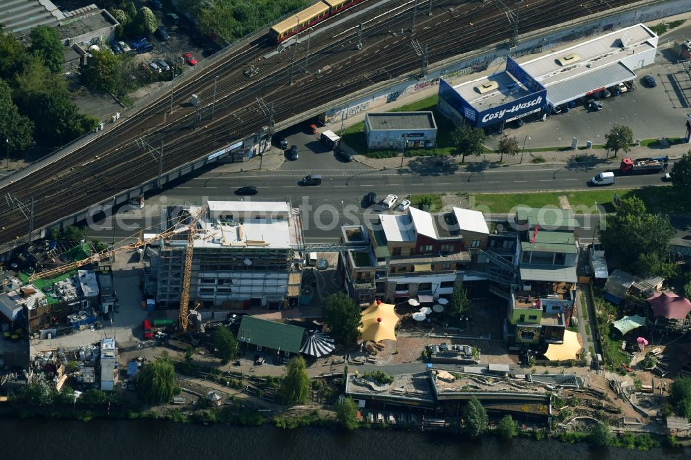 Berlin from above - Construction site to build a new multi-family residential complex on Holzmarktstrasse in Berlin, Germany