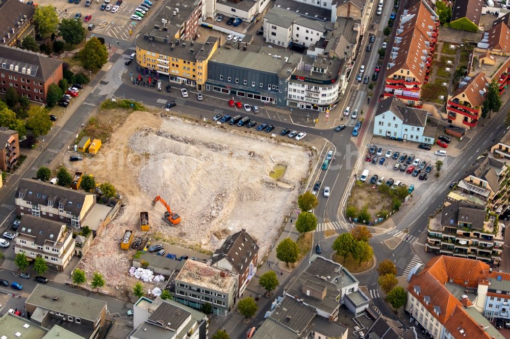 Aerial image Moers - Construction site to build a new multi-family residential complex Homberger Strasse - Otto-Hue-Strasse - Bankstrasse in the district Asberg in Moers in the state North Rhine-Westphalia, Germany