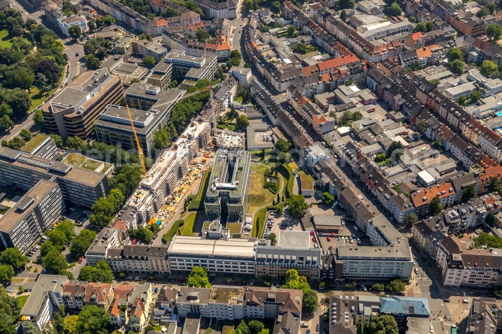 Aerial image Essen - Construction site to build a new multi-family residential complex of HOPF Immobilien-Entwicklungs-GmbH & Co. KG on Baumstrasse in Essen in the state North Rhine-Westphalia, Germany