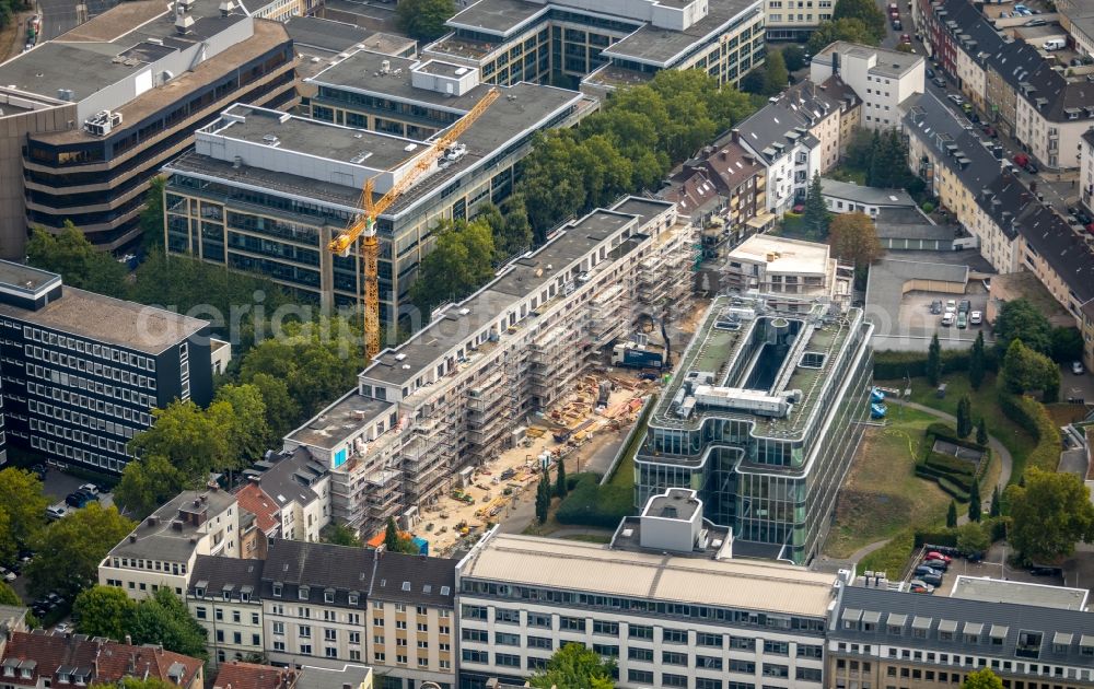 Aerial image Essen - Construction site to build a new multi-family residential complex of HOPF Immobilien-Entwicklungs-GmbH & Co. KG on Baumstrasse in Essen in the state North Rhine-Westphalia, Germany