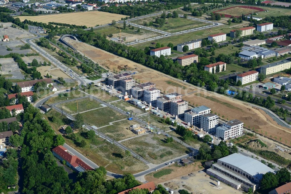 Aerial photograph Würzburg - Construction site to build a new multi-family residential complex Am Hubland in the district Frauenland in Wuerzburg in the state Bavaria, Germany