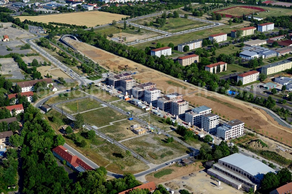 Würzburg from above - Construction site to build a new multi-family residential complex Am Hubland in the district Frauenland in Wuerzburg in the state Bavaria, Germany