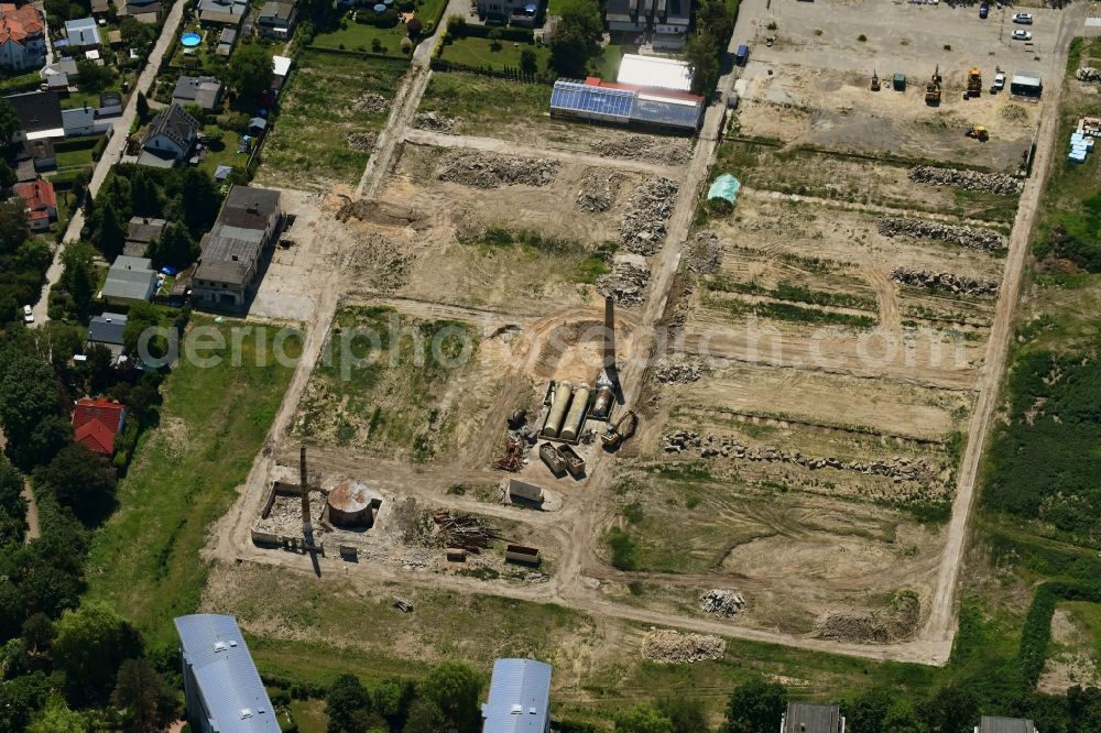 Aerial photograph Berlin - Construction site to build a new multi-family residential complex HUGOS of Bonava Deutschland GmbH on Britzer Strasse in the district Mariendorf in Berlin, Germany