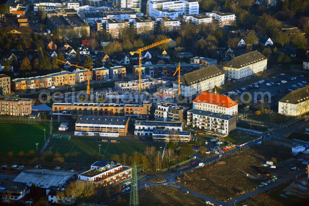 Aerial photograph Hamburg - Construction site to build a new multi-family residential complex Jenfelder Au on Kuehnbachring in the district Jenfeld in Hamburg, Germany