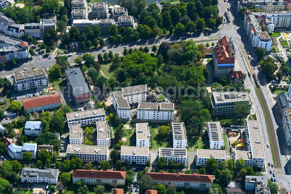 Berlin from above - Construction site to build a new multi-family residential complex Joachimstrasse corner Lindenstrasse in the district Koepenick in Berlin