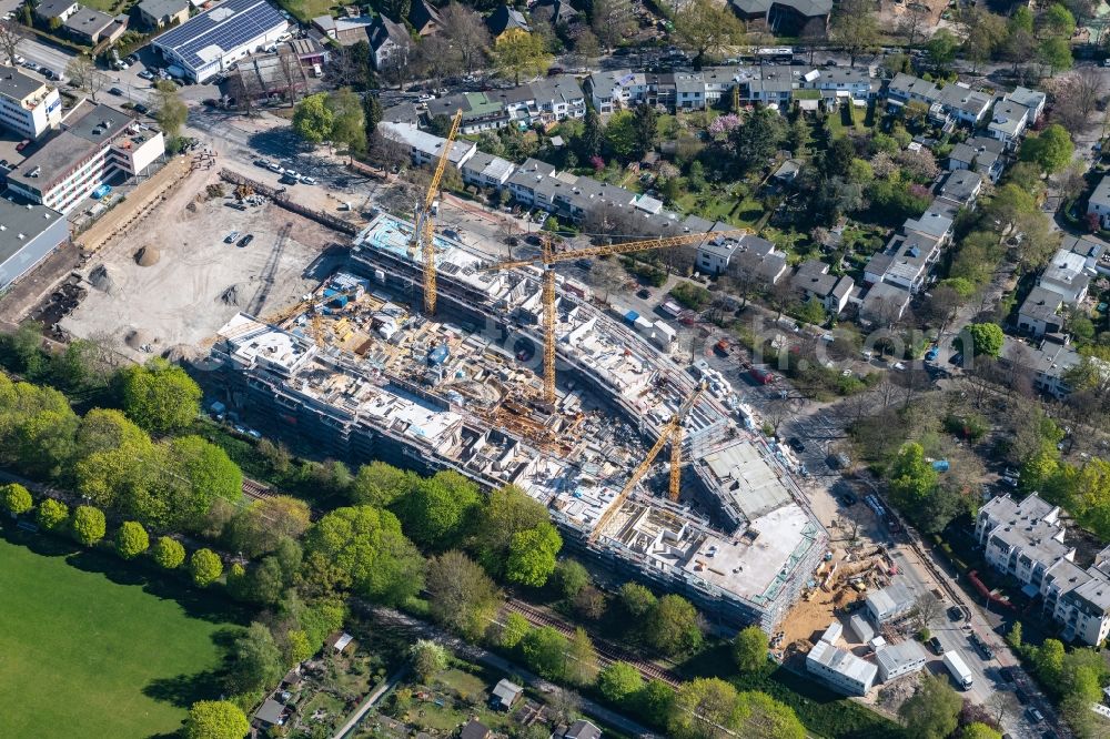 Aerial photograph Hamburg - Construction site to build a new multi-family residential complex Julius-Vossler-Siedlung in the district Stellingen in Hamburg, Germany