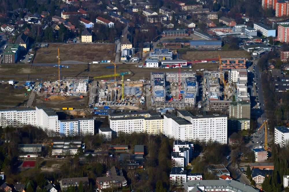 Aerial photograph Hamburg - Construction site to build a new multi-family residential complex on Kaskadenpark in Hamburg, Germany