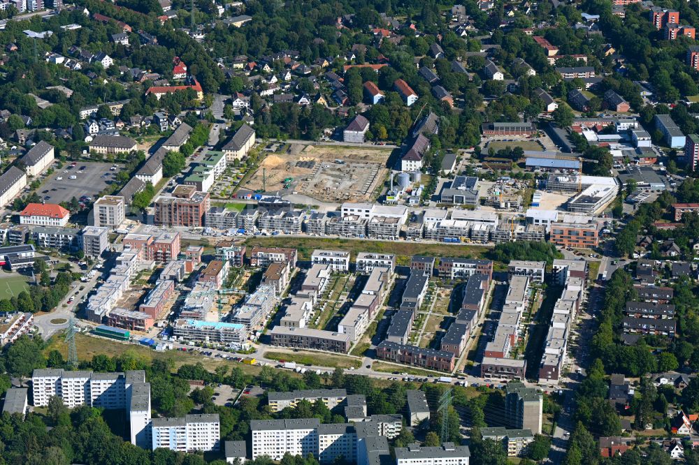 Hamburg from the bird's eye view: Construction site to build a new multi-family residential complex on Kaskadenpark - Wilsonstrasse - Charlotte-Muegge-Weg - Kurt-Oldenburg-Strasse in Hamburg, Germany