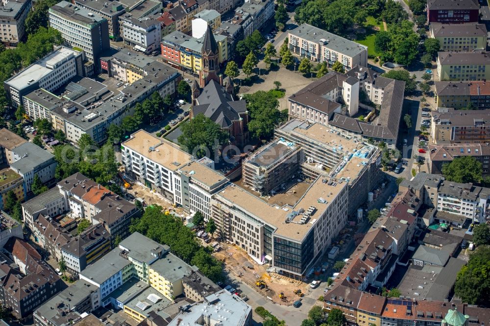 Aerial image Essen - Construction site to build a new multi-family residential complex Kastanienhoefe the Allbau AG, designed by the architectural firm gna and with the general contractor Ed. Zueblin AG in Essen in the state North Rhine-Westphalia