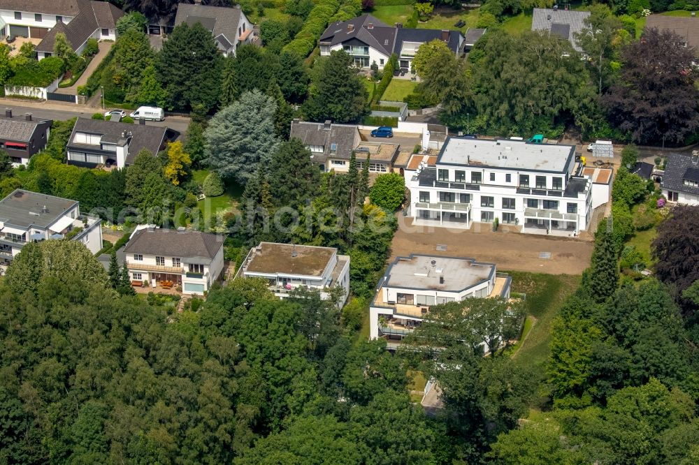 Essen from above - Construction site for construction of a multi-family house residential area at Kemmans away in Essen - Kettwig in North Rhine-Westphalia