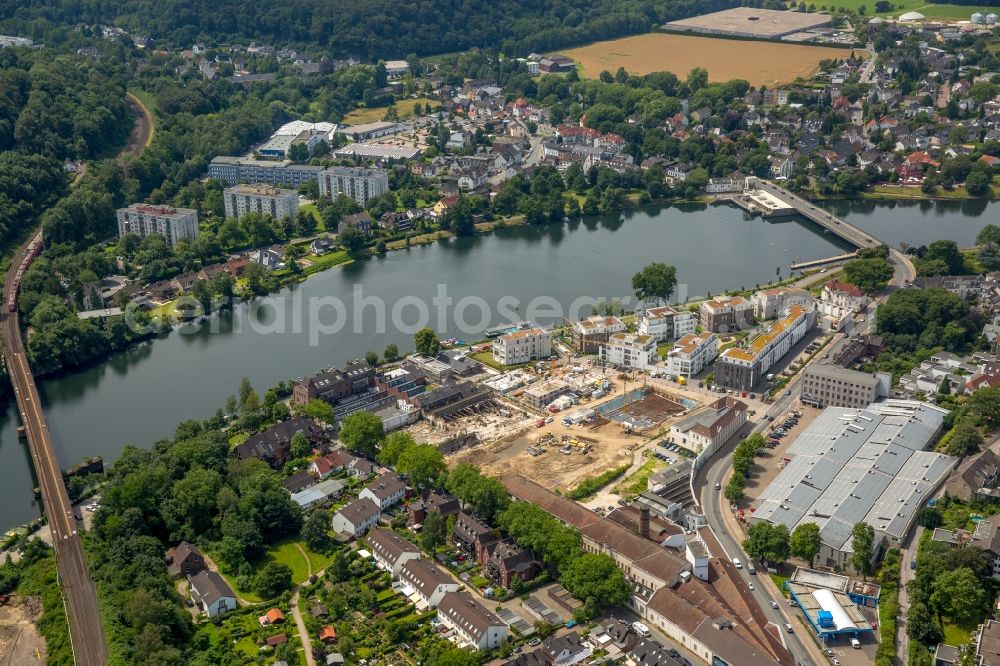 Essen from above - Construction site to build a new multi-family residential complex on Kettwiger Seepromenade in Essen in the state North Rhine-Westphalia