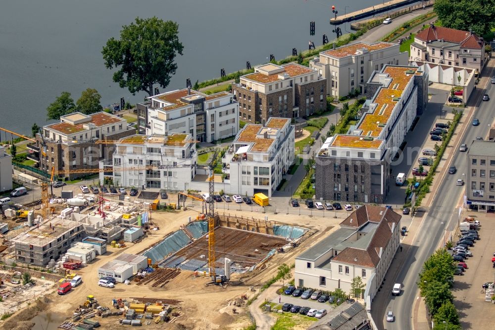 Essen from above - Construction site to build a new multi-family residential complex on Kettwiger Seepromenade in Essen in the state North Rhine-Westphalia