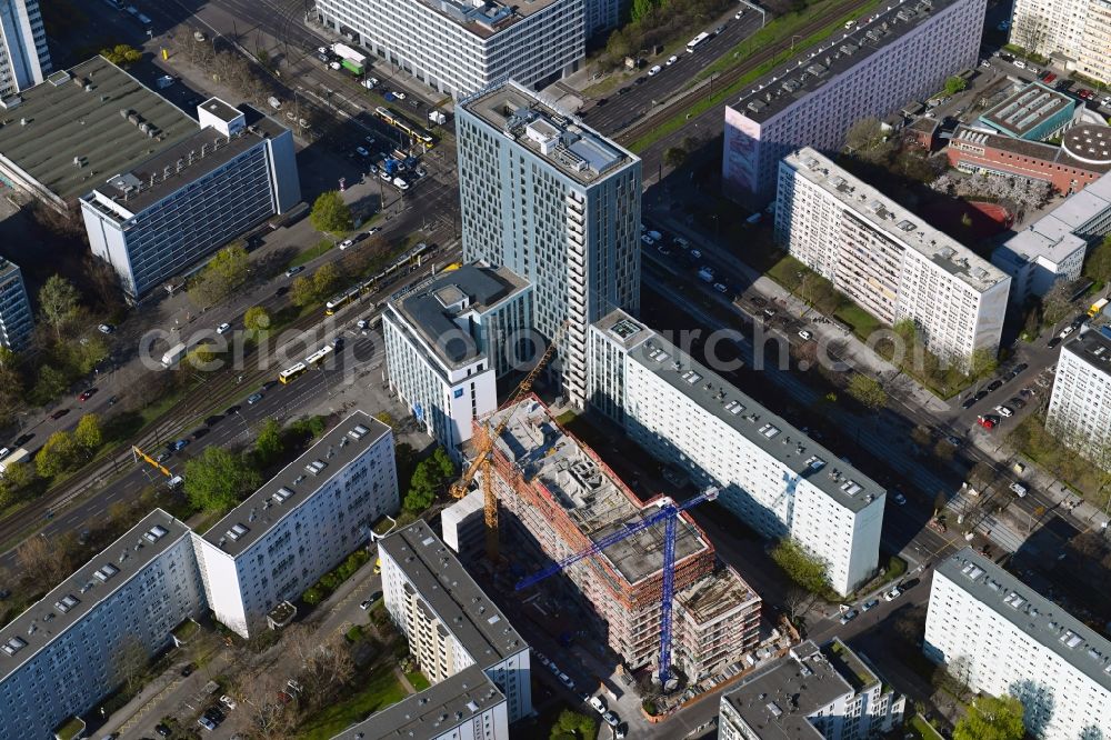 Aerial photograph Berlin - Construction site to build a new multi-family residential complex Koenigstadt Quartier on Alexanderplatz on Pauline-Staegemann-Strasse in Berlin, Germany