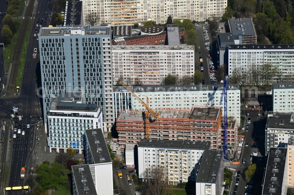 Aerial image Berlin - Construction site to build a new multi-family residential complex Koenigstadt Quartier on Alexanderplatz on Pauline-Staegemann-Strasse in Berlin, Germany