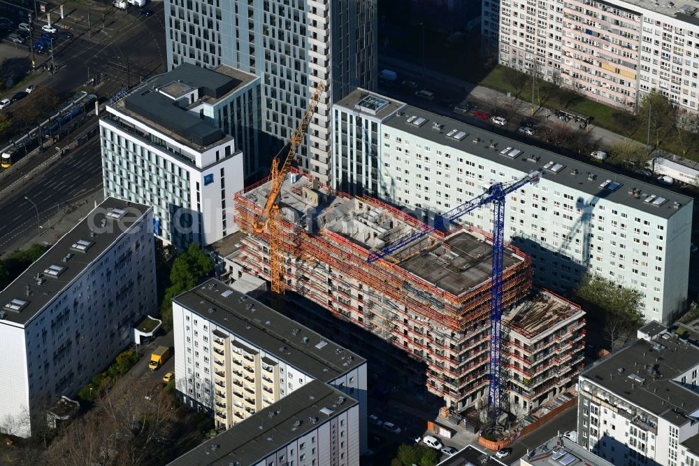 Aerial photograph Berlin - Construction site to build a new multi-family residential complex Koenigstadt Quartier on Alexanderplatz on Pauline-Staegemann-Strasse in Berlin, Germany