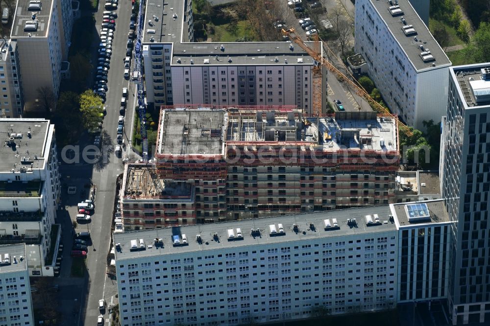 Berlin from the bird's eye view: Construction site to build a new multi-family residential complex Koenigstadt Quartier on Alexanderplatz on Pauline-Staegemann-Strasse in Berlin, Germany