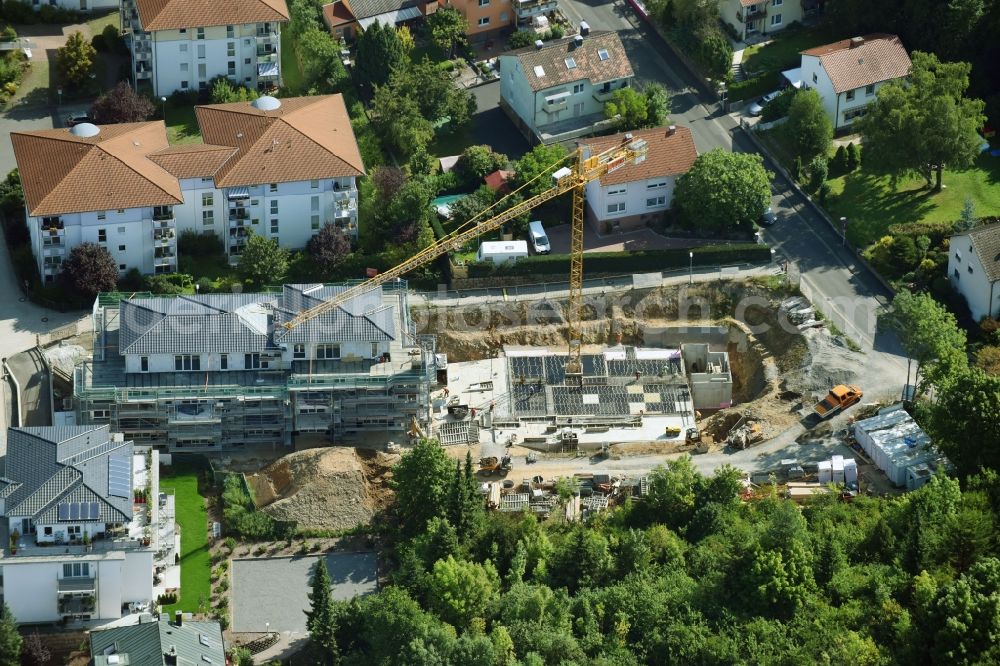 Aerial photograph Bad Kissingen - Construction site to build a new multi-family residential complex Kolpingstrasse in the district Winkels in Bad Kissingen in the state Bavaria, Germany