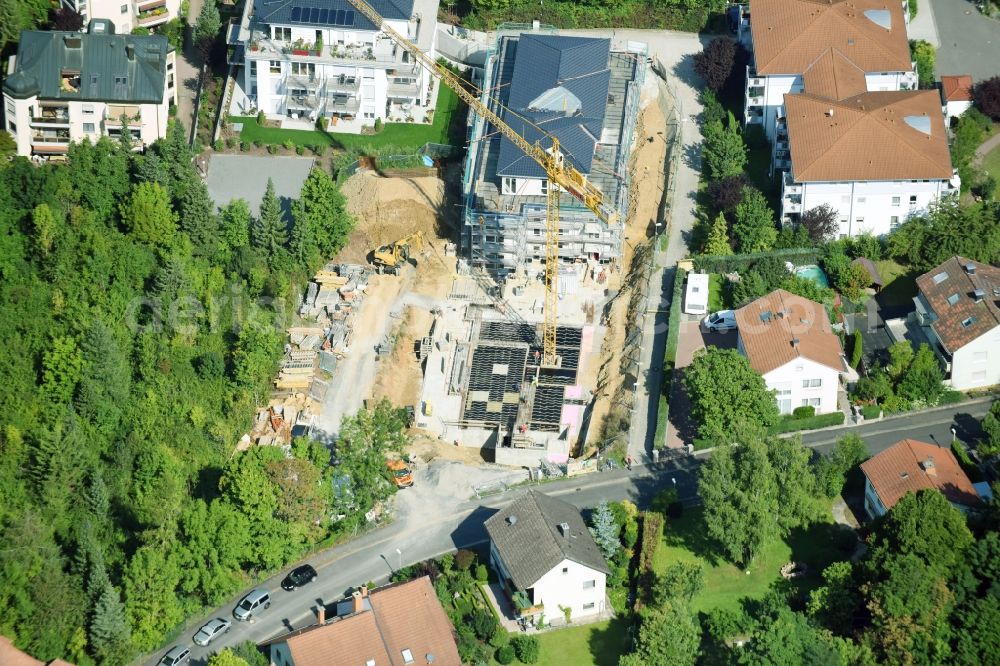 Aerial photograph Bad Kissingen - Construction site to build a new multi-family residential complex Kolpingstrasse in the district Winkels in Bad Kissingen in the state Bavaria, Germany