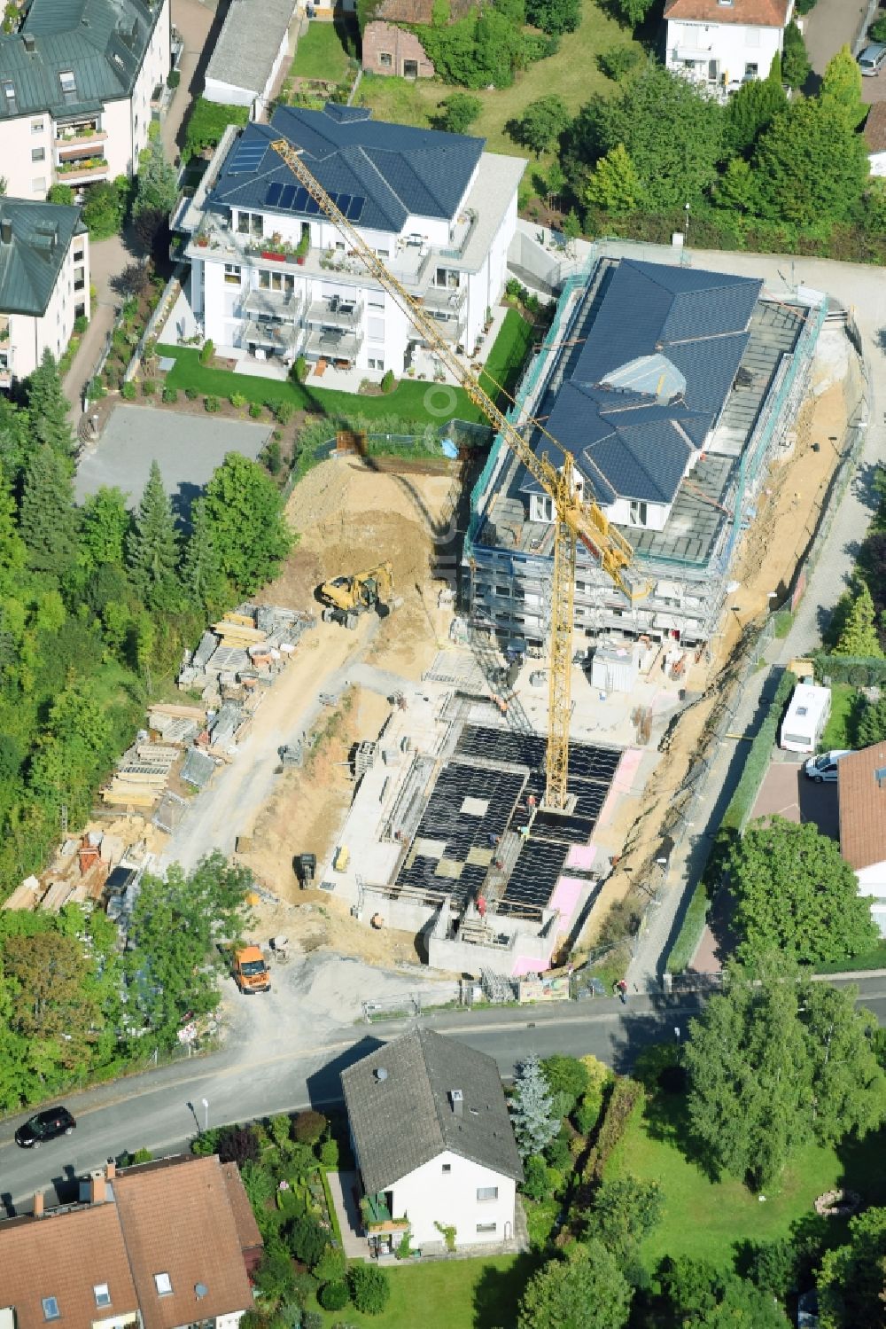 Aerial image Bad Kissingen - Construction site to build a new multi-family residential complex Kolpingstrasse in the district Winkels in Bad Kissingen in the state Bavaria, Germany