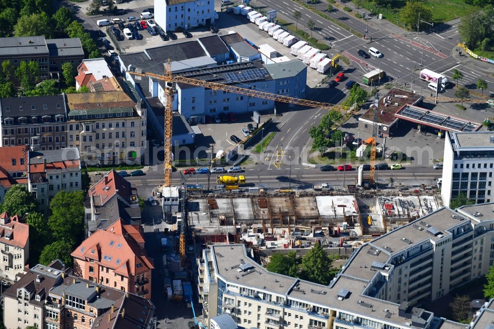 Leipzig from above - Construction site to build a new multi-family residential complex Konstantinum on Kohlgartenstrasse - Konstantinstrasse in Leipzig in the state Saxony, Germany