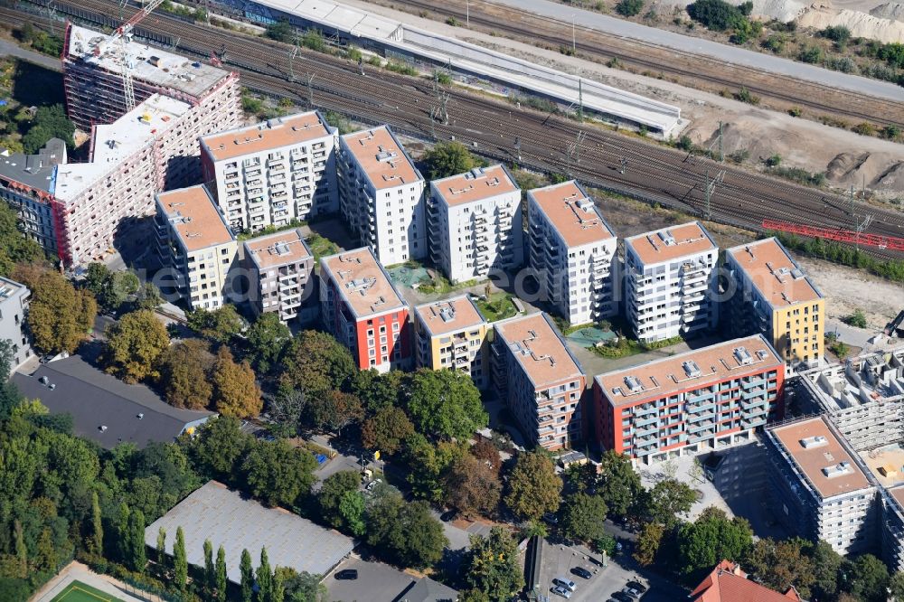 Aerial photograph Berlin - Construction site to build a new multi-family residential complex Kruppstrasse - Lehrter Strasse in Berlin