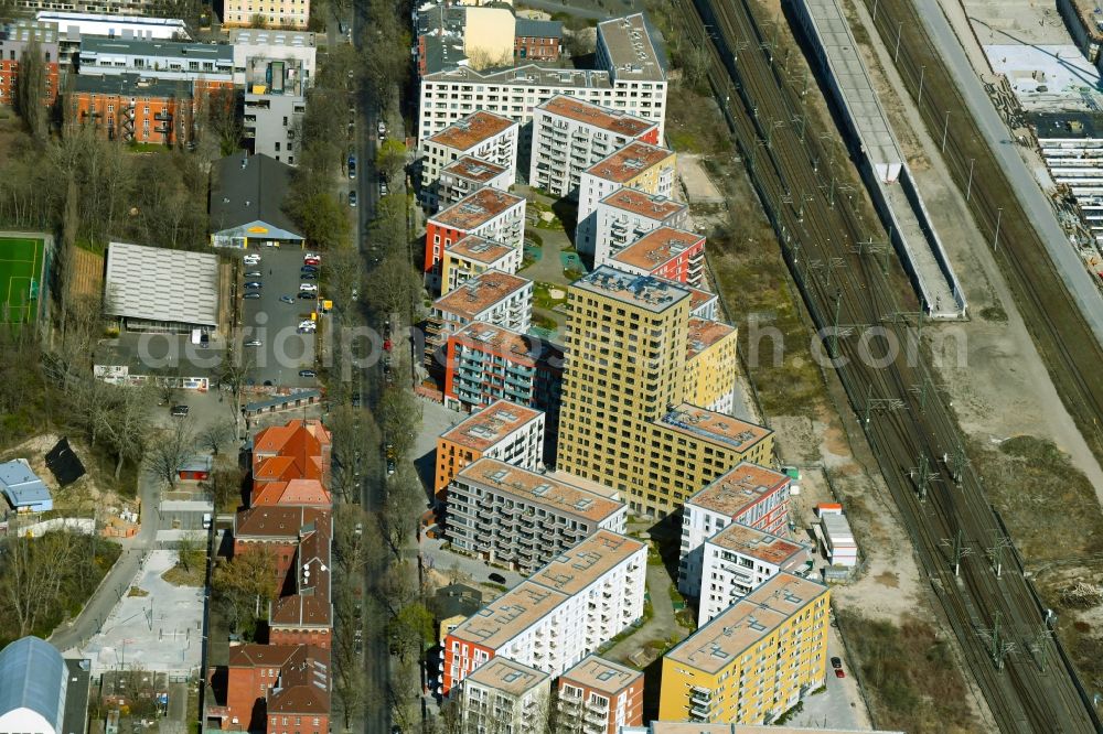 Aerial image Berlin - Construction site to build a new multi-family residential complex Kruppstrasse - Lehrter Strasse destrict Moabit in Berlin