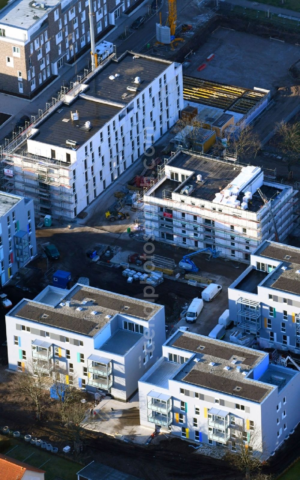 Aerial image Erfurt - Construction site to build a new multi-family residential complex Lassallestrasse in Johannesvorstadt in Erfurt in the state Thuringia