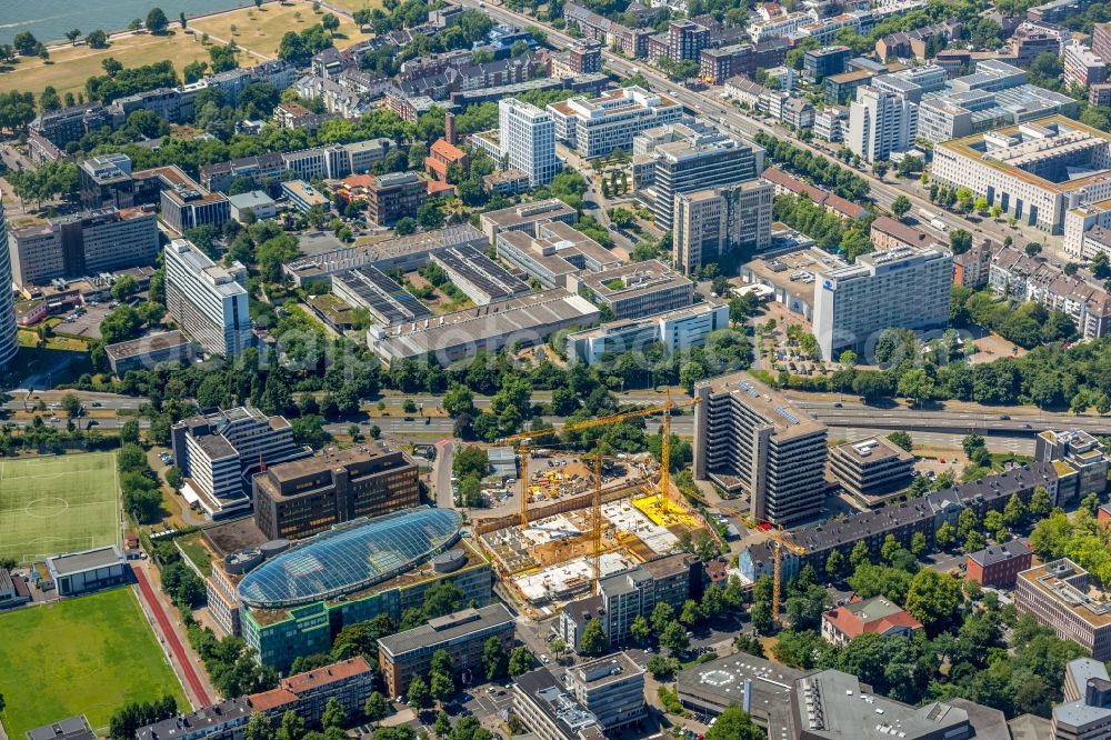 Düsseldorf from above - Construction site to build a new multi-family residential complex a??LaViea?? on Schwannstrasse in Duesseldorf in the state North Rhine-Westphalia, Germany