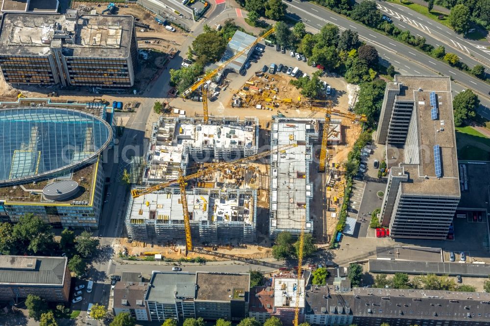 Düsseldorf from above - Construction site to build a new multi-family residential complex a??LaViea?? on Schwannstrasse in Duesseldorf in the state North Rhine-Westphalia, Germany