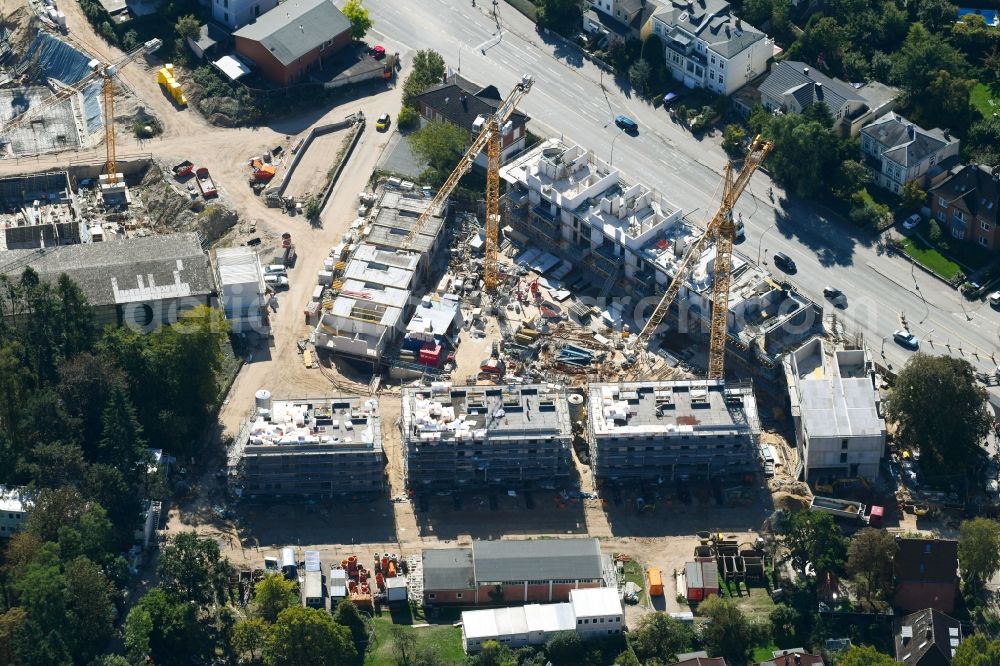 Aerial image Lübeck - Construction site to build a new multi-family residential complex on Ratzeburger Allee - Zum Wasserspeicher in Luebeck in the state Schleswig-Holstein, Germany