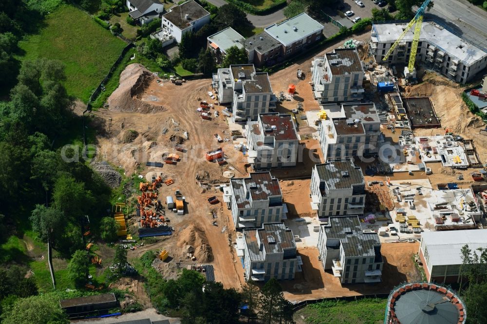 Aerial photograph Lübeck - Construction site to build a new multi-family residential complex on Ratzeburger Allee - Zum Wasserspeicher in Luebeck in the state Schleswig-Holstein, Germany