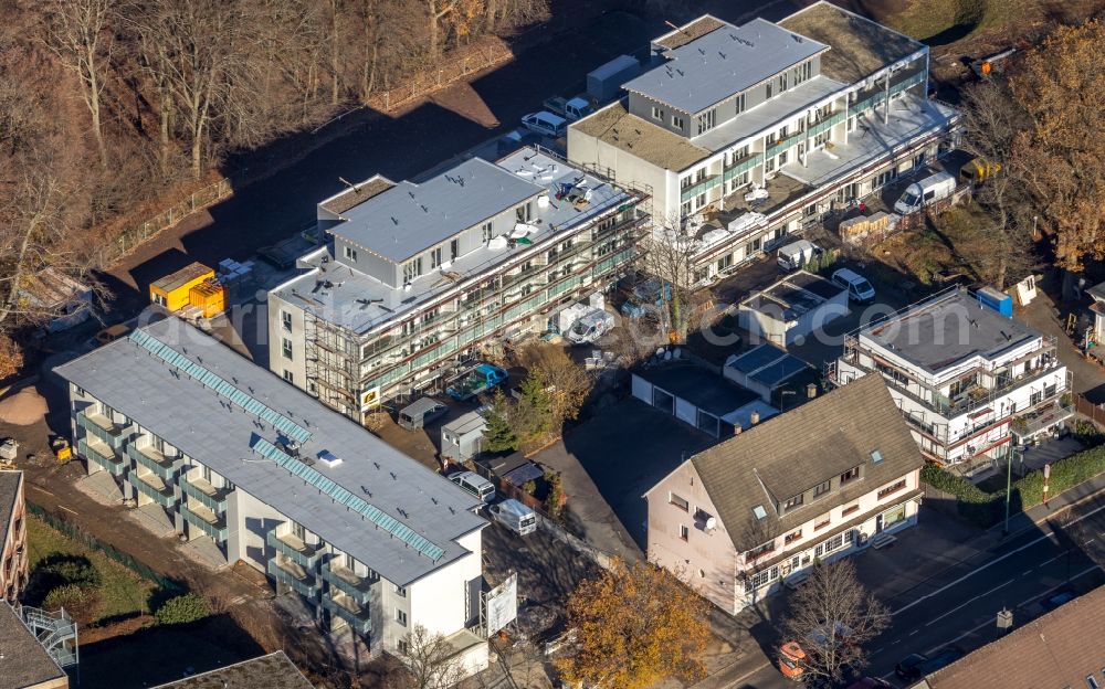 Lüdenscheid from above - Construction site to build a new multi-family residential complex on Parkstrasse in Luedenscheid in the state North Rhine-Westphalia, Germany