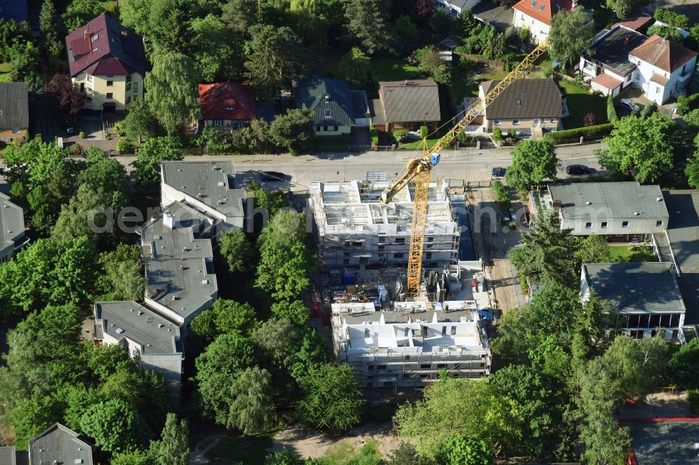 Aerial photograph Berlin - Construction site to build a new multi-family residential complex Livius Living on Liviusstrasse in the district Mariendorf in Berlin, Germany