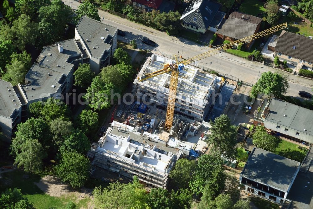 Berlin from above - Construction site to build a new multi-family residential complex Livius Living on Liviusstrasse in the district Mariendorf in Berlin, Germany