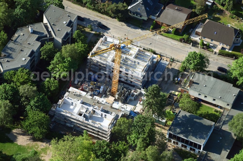 Berlin from the bird's eye view: Construction site to build a new multi-family residential complex Livius Living on Liviusstrasse in the district Mariendorf in Berlin, Germany