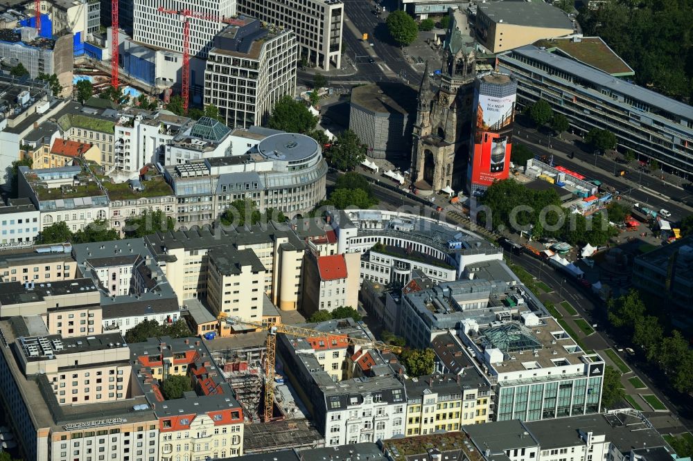 Aerial image Berlin - Construction site to build a new multi-family residential complex MARBURGER4 on Marburger Strasse in Berlin, Germany