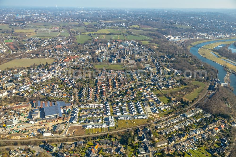 Essen from above - Construction site to build a new multi-family residential complex Mariannenbahn - Gartbecke in Essen in the state North Rhine-Westphalia, Germany