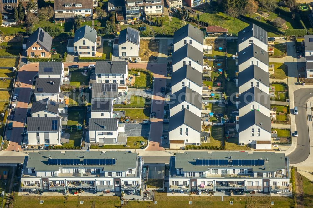 Aerial image Essen - Construction site to build a new multi-family residential complex Mariannenbahn - Gartbecke in Essen in the state North Rhine-Westphalia, Germany