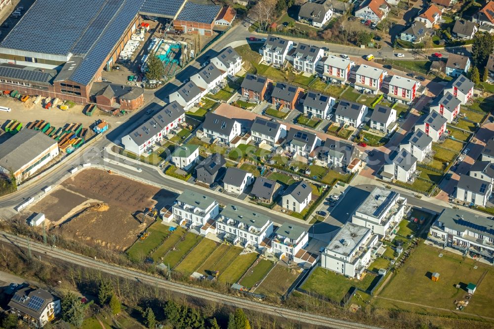 Aerial photograph Essen - Construction site to build a new multi-family residential complex Mariannenbahn - Gartbecke in Essen in the state North Rhine-Westphalia, Germany